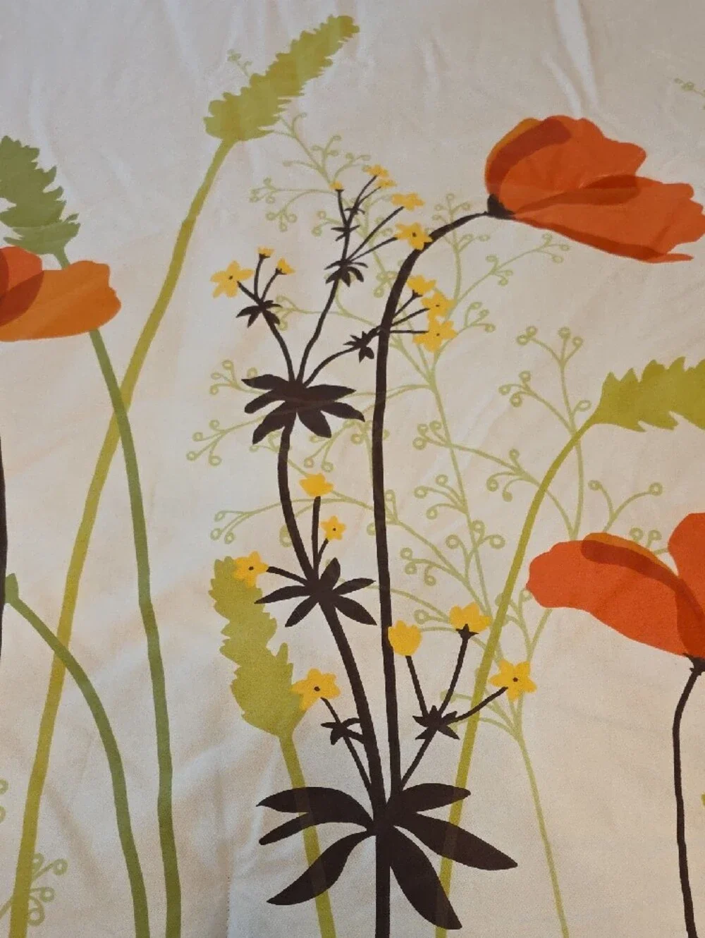 Botanical Modern Botanical Stems Poppy Revisable Stripes Twin Comforter